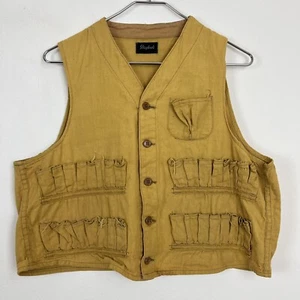 Vintage Drybak Vest Hunting Cotton Canvas Yellow 20s 30s 40s Sz M - Picture 1 of 6