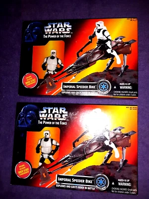 Kenner 星球大战 POTF - 2 件帝国加速自行车 带童子军部队 全新! 密封! — 第 1/3 张图片