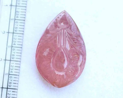 34.80 CT Natural Tourmaline Gemstone Pear Carved Loose Gemstone 18*28 Mm - Image 1 of 4