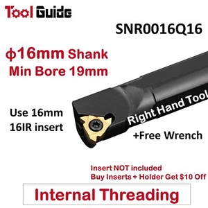 SNR 16mm Bar Q16 Carbide Indexable Tip CNC Internal Threading Lathe Tool Holder - Picture 1 of 6