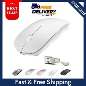 Rechargeable 4 Modes Bluetooth Mouse/Bluetooth 3.0/5.2+USB-2.4G/Type-C Bluetooth - Picture 1 of 8