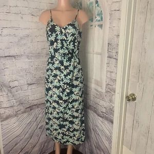 Banana Republic NEW Dress Women's  Petite Size 0P Blue Floral Print Silky - Picture 1 of 13