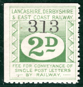 GB LANCS DERBYS & EAST COAST RAILWAY Letter Stamp 2d LD&ECR Mint MM GR2WHITE65 - Picture 1 of 6