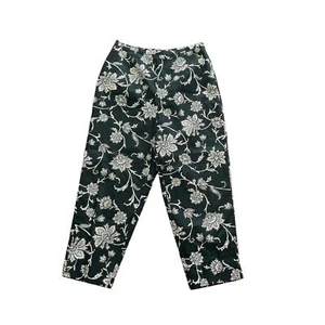 Pantalones Cortos Vintage Años 90 Marsh Landing Negro Crema Estampado Floral Talla 6 - Imagen 1 de 4