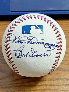 DOERR, PESKY, DIMAGGIO 2 SIGNED AUTOGRAPHED OML BASEBALL! RED SOX! - Picture 1 of 3
