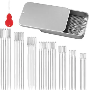 80/40 PCS Large Eye Sewing Needles, 7 Sizes Sewing Sharp Needles, Leather Needle - Picture 1 of 12