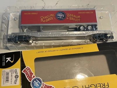 ВАГОН-ПЛАТФОРМА K-LINE RINGLING С КОРОБОЧНЫМ ПРИЦЕПОМ, ОЧЕНЬ ХОРОШАЯ КОРОБКА 6-22259 - Изображение 1 из 4