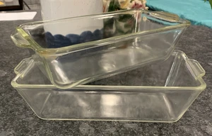 PYREX 2er Set Brot Laib Klarglas Unterlage Schalen - Bild 1 von 9