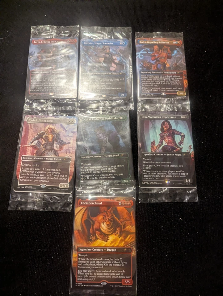 MTG  D&D Promo Cards. Sealed SLX 24-30Themberchaud Casal, Lurkwood Pathfinder - Image 1 of 1