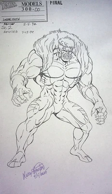 X-Men The Animated Series 1994 Production SIGNED LARRY HOUSTON Model Cel Copy - Image 1 of 2