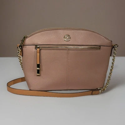 NUEVO Bolso Bandolera Anne Klein Cartera Rubor Oro Rosa Cadena Correa Clásico Foto 1 de 4