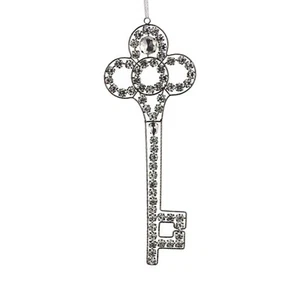 Allstate 10" Antique-Style Rhinestone Covered Key Christmas Ornament - Imagen 1 de 2