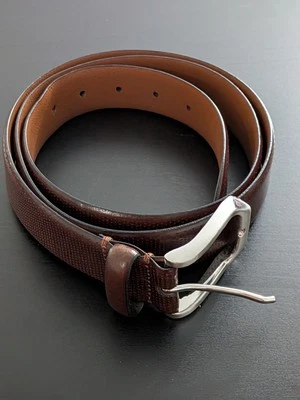 Cinturón de Cuero Italiano Johnston and Murphy Hecho en Italia Marrón Micro Perf Para Hombre 44 Foto 1 de 4