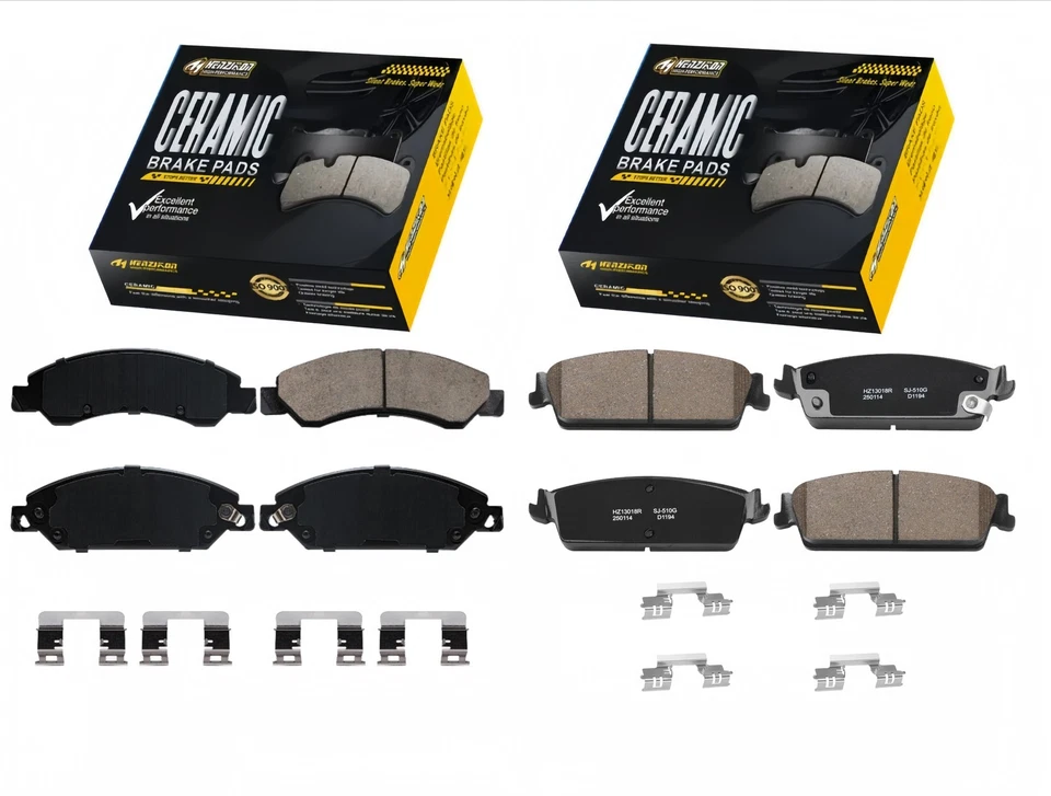 Front & Rear Ceramic Brake Pads for 2007-2014 Chevrolet Tahoe 4.8L 5.3L 6.2L - Image 1 of 4