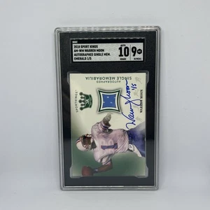 2018 Sport Kings Warren Moon Worn Patch Emerald 1/5 SGC 9 AUTO 10 - Picture 1 of 2