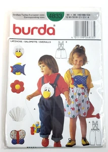Vintage Burda 4833 FUN Baby Kleinkind Overall Pullover Schnittmuster ungeschnitten 90er ungeöffnet - Bild 1 von 4