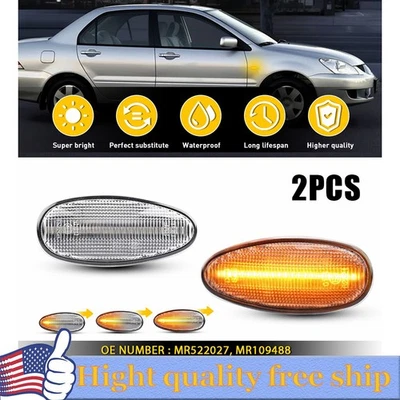 2X Luz Lateral LED Transparente Marcador Señal de Giro Lámpara para Mitsubishi Lance 2002-2006 W Foto 1 de 4