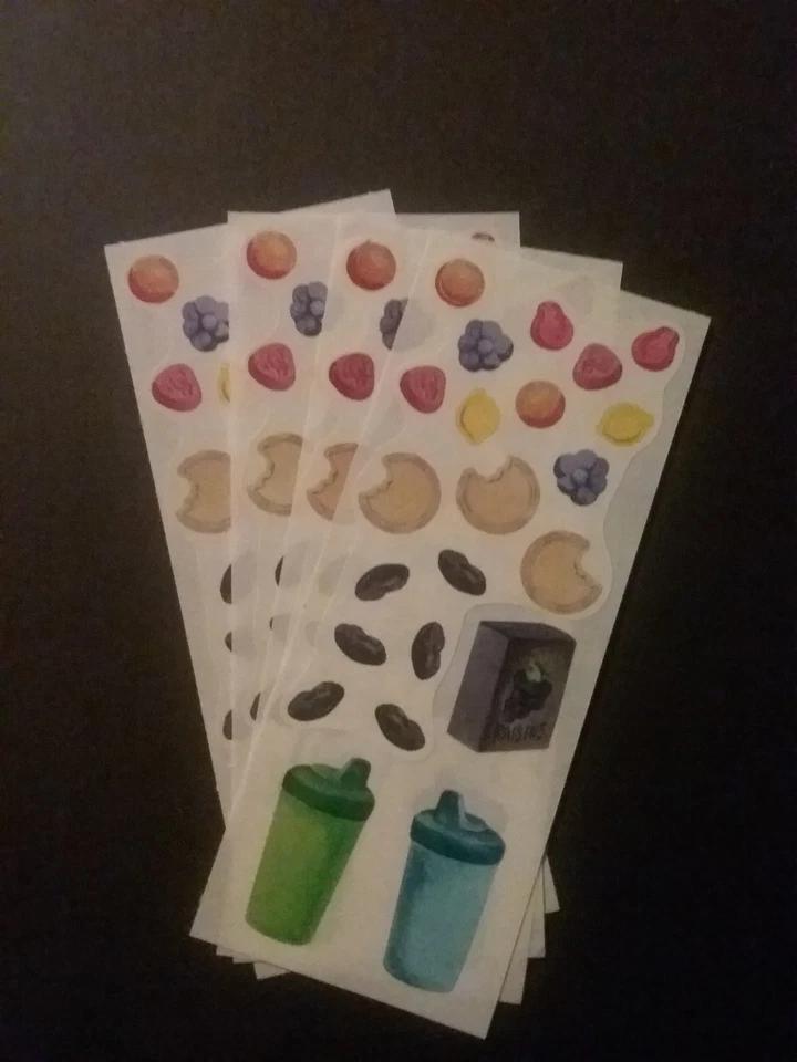 Creative Memories ~ лот из четырех студийных наклеек ~ закуски для малышей 2 x 5 дюймов - Изображение 1 из 1