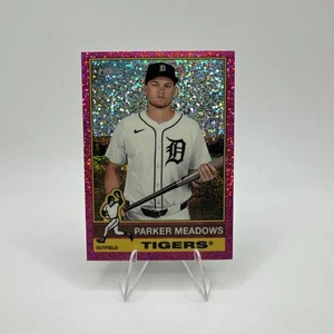 2025 Topps Heritage - High Number Sp Parker Meadows #483 Pink Sparkle Tigers - Picture 1 of 2