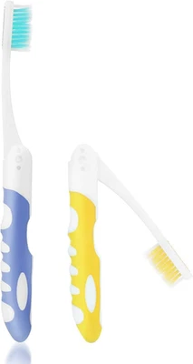 Kit Da 2 Spazzolini Da Denti Da Viaggio Portatili Con Setole Morbide Spazzolino  - Immagine 1 di 4