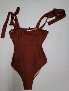 J. Costume intero donna Crew ruggine con nastro cravatta spalle tg 8 - Foto 1 di 4