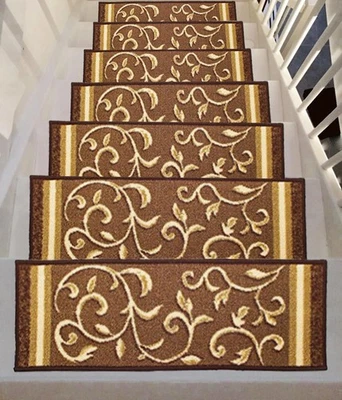 Alfombra Gloria antideslizante de goma trasera alfombra peldaños de escaleras - alfombrillas de escalera antideslizantes Foto 1 de 4