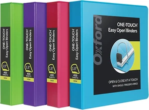 3 Ring Binders, 1.5 Inch One-Touch Easy Open D Rings, Durable Binders for School - Picture 1 of 6