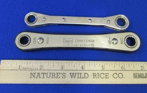 Llaves de trinquete Sears Craftsman 3/8 7/16 y Langline 3/8 7/16 lote de 2 - Imagen 1 de 3