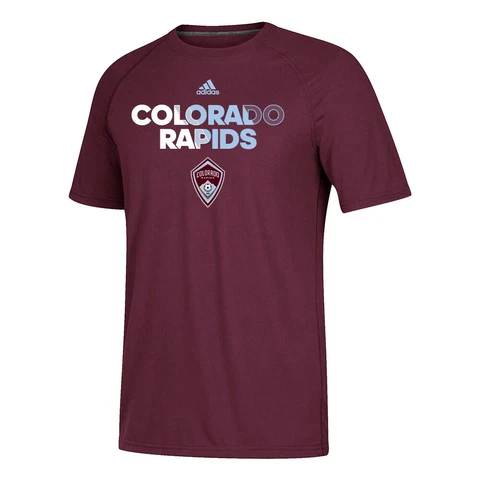 Colorado Rapids MLS Adidas Men's Maroon "Striker" Team Graphic T-Shirt Cover