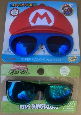 New Nintendo Super Mario Bros & Teenage Mutant Ninja Turtle Kids Sunglasses - Image 1 of 2