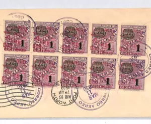 COSTA RICA Air Mail FDC Overprint 1930 First Day Cover USA FLIGHT Ft Worth YV106 - Picture 1 of 14