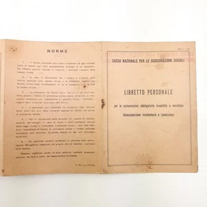 Libreto Personal Caja Nacional Para Las Aseguraciones Sociales. Año 1937 - Picture 1 of 4