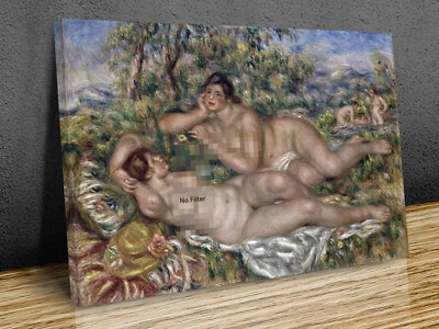 Pierre-Auguste The Bathers impresión en lona arte enmarcado en pared o solo impresión Foto 1 de 4