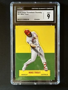 2019 Topps Throwback Thursday #61 MIKE TROUT 61 CGC 9 MINT - Picture 1 of 2