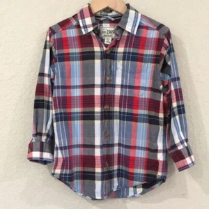 The Children's Place Boys Sz XS 4 Plaid Button Up Shirt 100% Cotton - Picture 1 of 10