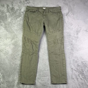 J Crew Pants Womens 28 Green Stretch Ribbed Chino Mid Rise Casual Straight 33x27 - Picture 1 of 12