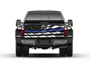 Calcomanía gráfica de vinilo delgada línea azul de la policía de bandera americana - Imagen 1 de 4