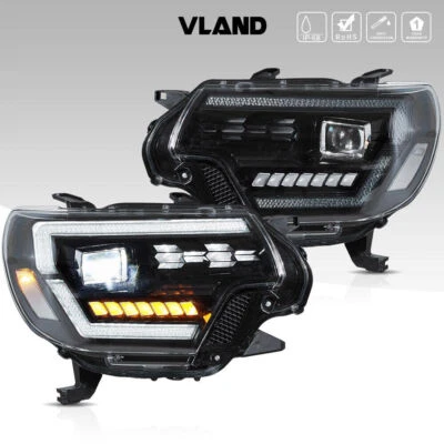 Pair LED Projector Sequential Headlights For Toyota Tacoma 2012-2015 Dynamic DRL - Image 1 of 4