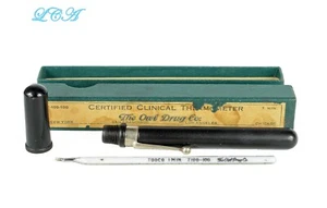 TERMÓMETRO CLÍNICO ANTIGUO BÚHO DRUG Co con guión TODCO - en caja ORIGINAL - Imagen 1 de 3