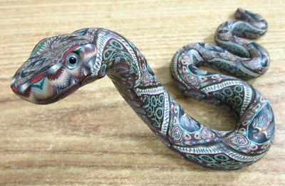 POLYMER CLAY SNAKE SCULPTURE / THUNDERBIRDS - Image 1 of 4