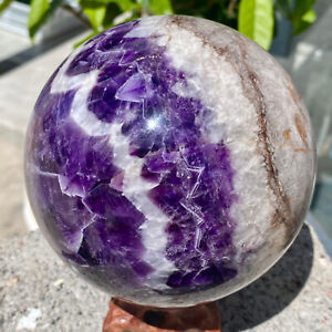 4.31LB Natural Dream Amethyst Sphere Polished Quartz Crystal Ball Healing.