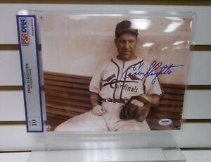Enos Slaughter signed 8x10 COLOR photo slabbed by PSA with 10 GEM MINT AUTO!
