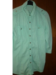Bluse Türkis 3/4 Armbluse Gr. XL bzw. 42 Jeansbluse Damen - Bild 1 von 6