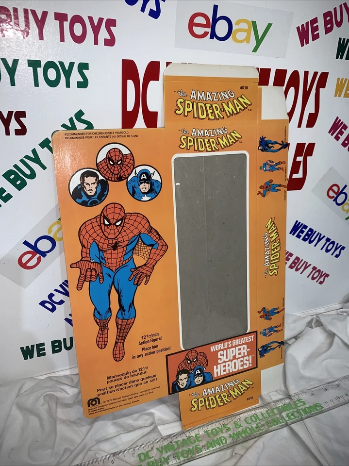 原始复古 Mego 蜘蛛侠盒平 12 英寸娃娃漫威复仇者联盟美国队长 WGSH NOS — 第 1/4 张图片