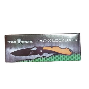 Pocket knife Lockback Stainless Steel Black Blade New - Picture 1 of 10