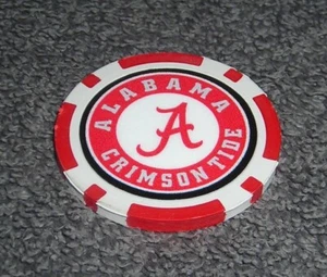 NCAA COLLEGE FOOTBALL ALABAMA CRIMSON TIDE POKER CHIP GOLF BALL MARKER - Picture 1 of 1