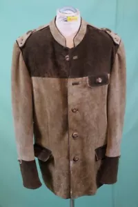 Uriger Leder Trachten Janker braun vintage Jacke vom Kürschner Hirsch-Knöpfe - Bild 1 von 11