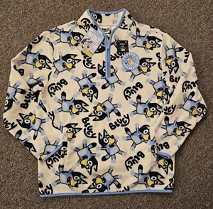The Christmas Shoppe BLUEY Fleece 1/4 Zip Pullover Sweatshirt Kids XL NWT - Picture 1 of 13