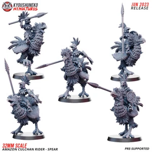 Amazon Culchan Rider with Spear 5x Kyoushuneko Miniatures - Aztec Army Wargames - Picture 1 of 1