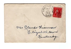 LOUISVILLE & FULTON RPO 1914 SCOTT 406 ON COVER - Picture 1 of 2